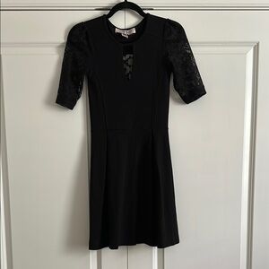 French Connection Black Ribbed Sheath Dress